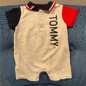 Tommy Hilfiger Infant Romper in Navy and Red